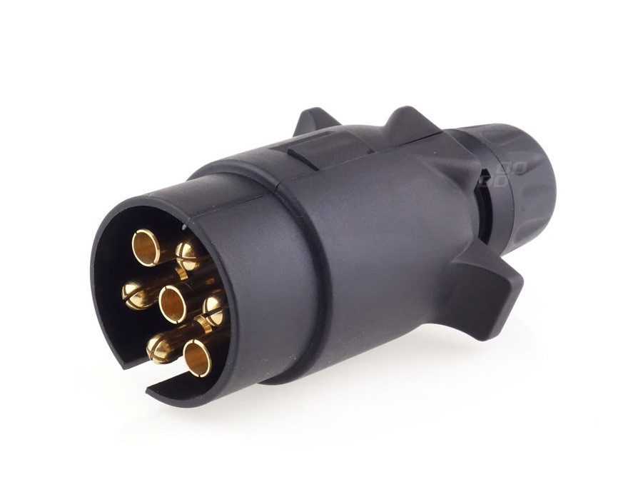 Wtyczka do gniazda przyczepy 7 PIN z nakrętką plastikowa