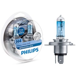 Philips H4 12V 60/55W White Vision Ultra 4200K duo box 2szt/kpl +2x W5W