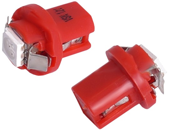 Żarówki VISION T5 BAX B8.5d 12V 1x 5050 SMD LED, czerwone, 2 szt.