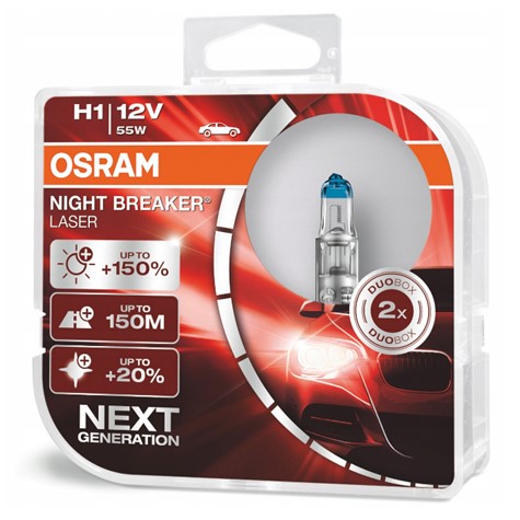 Żarówki H1 Osram Night Breaker Laser+150% duo box (2szt.)