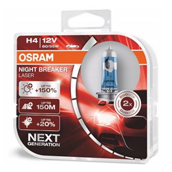 Żarówki H4 Osram Night Breaker Laser+150% duo box (2szt.)