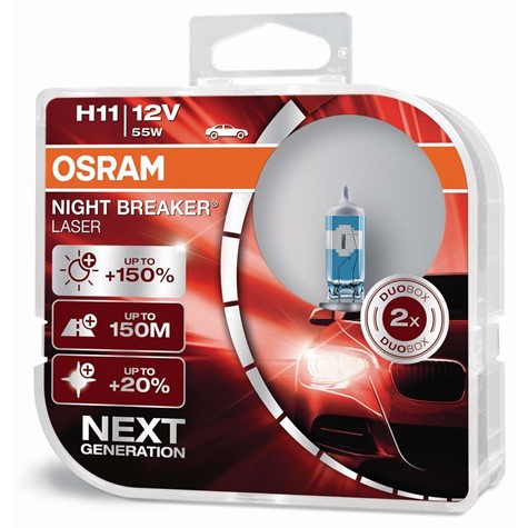 Żarówki H11 Osram Night Breaker Laser+150% duo box (2szt.)