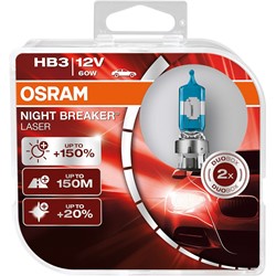 Żarówki HB3 Osram Night Breaker Laser+150% 12V duo box (2szt.)